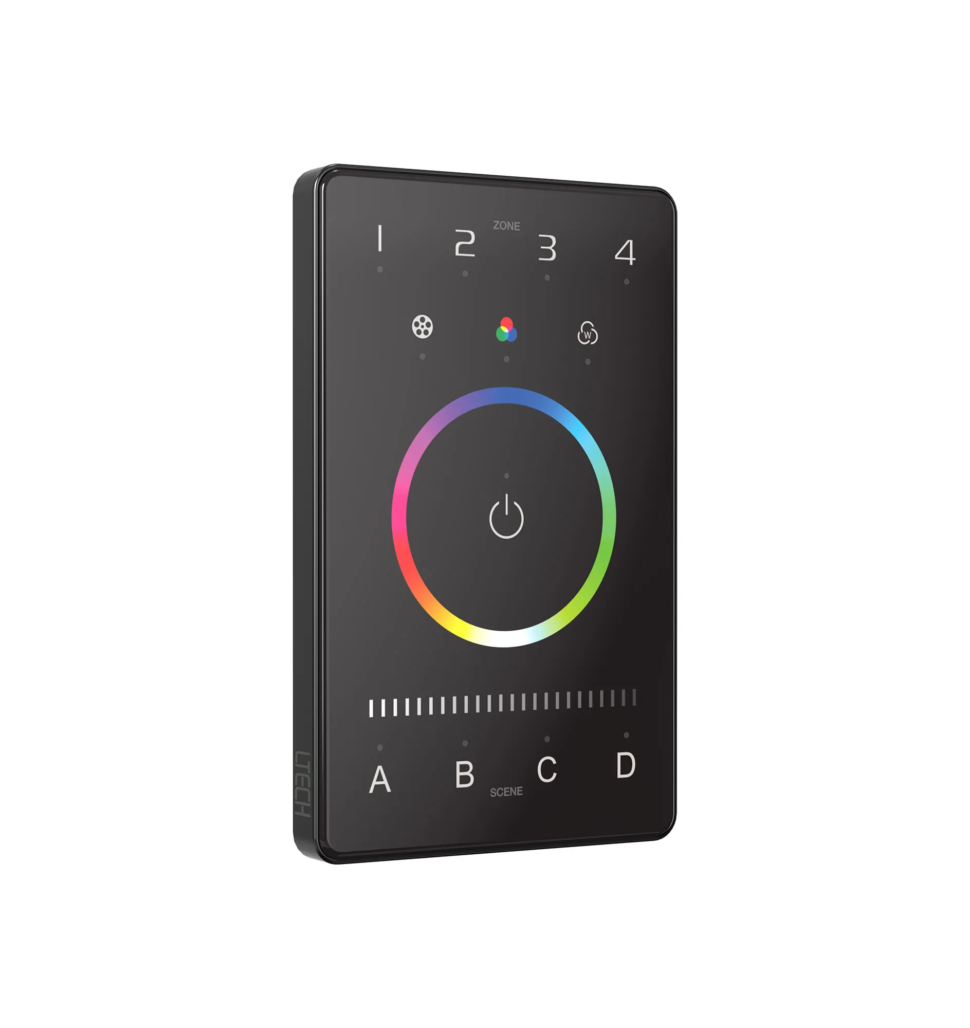 UB4  Bluetooth 5.0 and DMX512 compatible, RGBW Controller Touch Panel, 4 Zone control, use with LTech bluetooth drivers/DMX decoders, IP20, 5 yrs warranty,